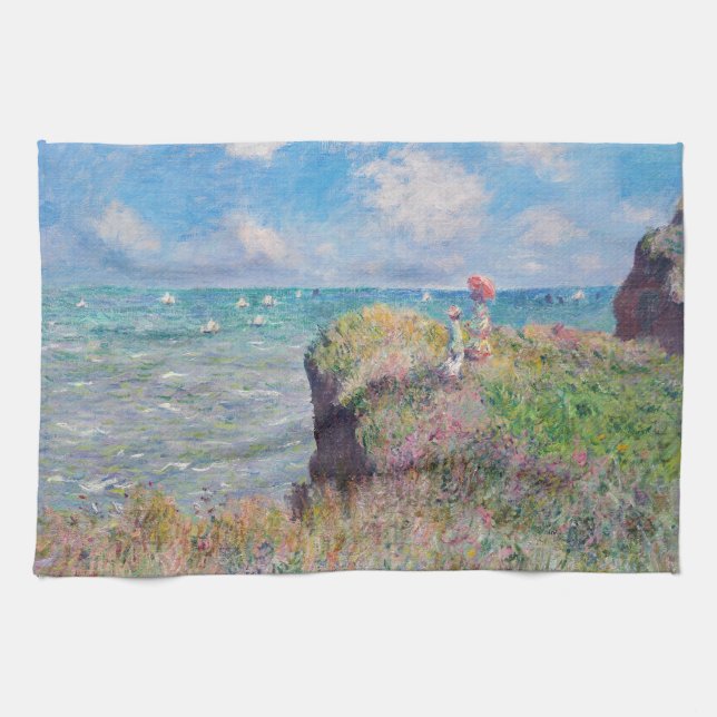 Claude Monet - Cliff Walk in Pourville Geschirrtuch (Horizontal)
