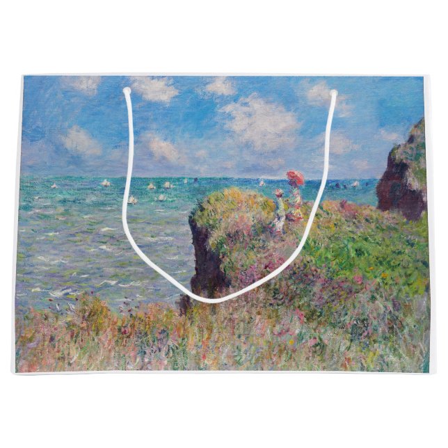 Claude Monet - Cliff Walk in Pourville Große Geschenktüte (Vorderseite)