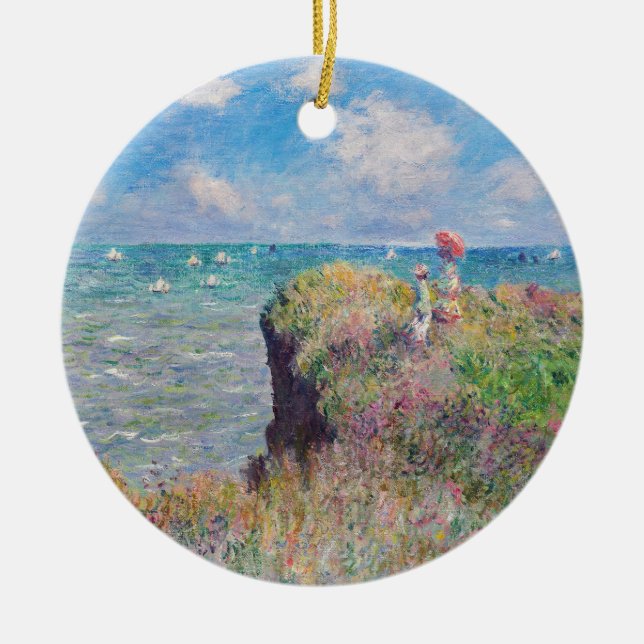 Claude Monet - Cliff Walk in Pourville Keramik Ornament (Vorne)