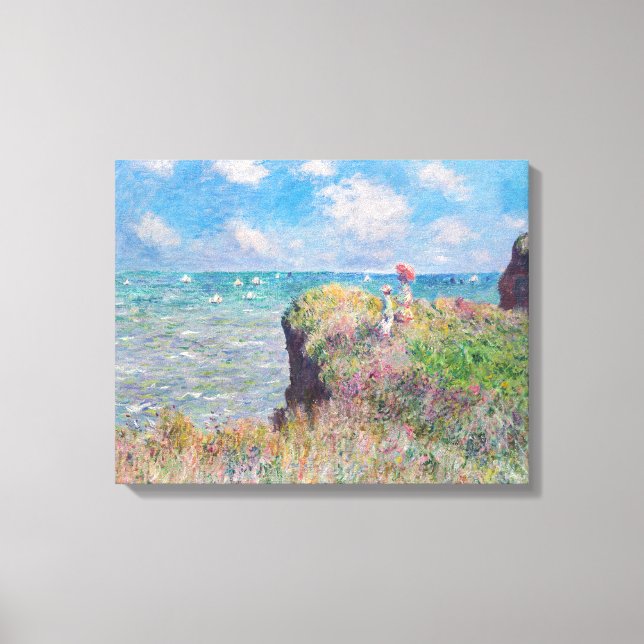 Claude Monet - Cliff Walk in Pourville Leinwanddruck (Vorderseite)
