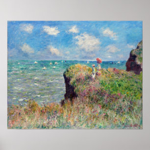 Claude Monet Cliff Walk in Pourville Poster