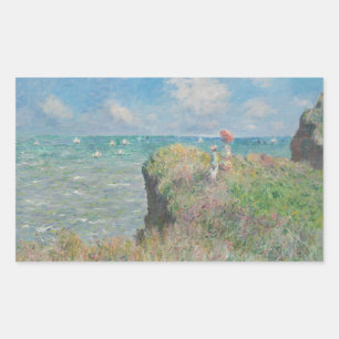 Claude Monet - Cliff Walk in Pourville Rechteckiger Aufkleber