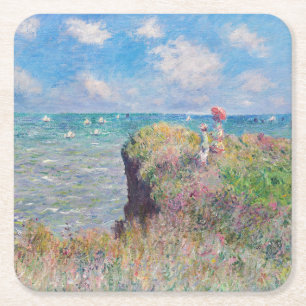 Claude Monet - Cliff Walk in Pourville Rechteckiger Pappuntersetzer