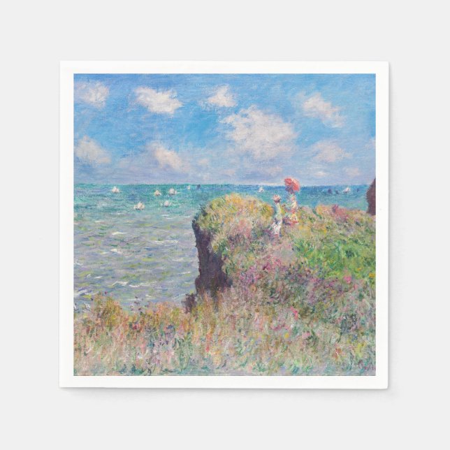 Claude Monet - Cliff Walk in Pourville Serviette (Vorderseite)