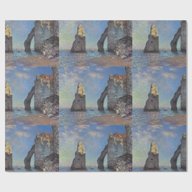 Claude Monet Cliffs von Etretat Impressionist Pain Geschenkpapier (Flach)