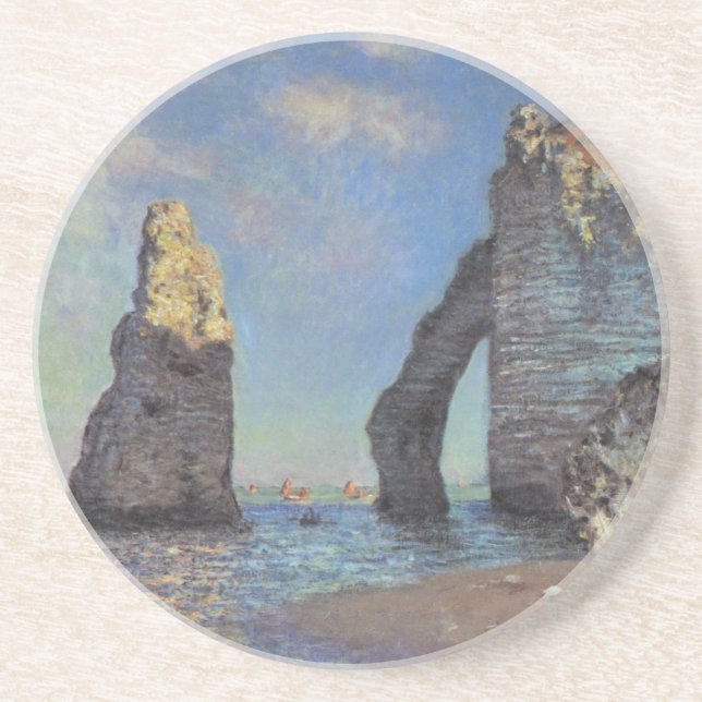 Claude Monet Cliffs von Etretat Impressionist Pain Getränkeuntersetzer (Vorne)
