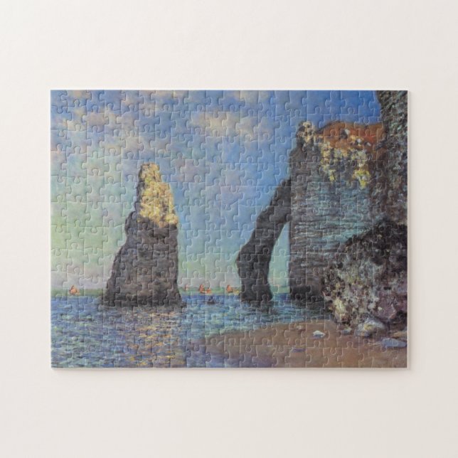 Claude Monet Cliffs von Etretat Impressionist Pain Puzzle (Horizontal)
