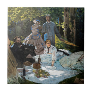 Claude Monet - Das Frühstück im Grünen, rechtes Pa Fliese