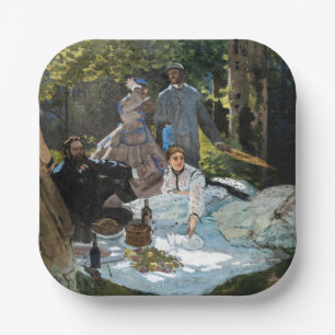 Claude Monet - Das Frühstück im Grünen, rechtes Pa Pappteller