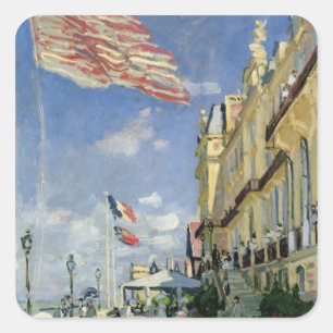 Claude Monet   das Hotel-DES Roches Noires Quadratischer Aufkleber