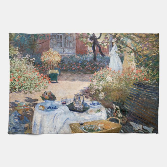 Claude Monet - Das Mittagessen, dekorative Tafel Geschirrtuch (Horizontal)