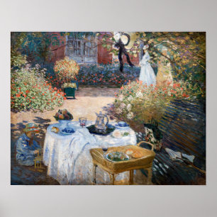 Claude Monet - Das Mittagessen, dekorative Tafel Poster