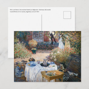 Claude Monet - Das Mittagessen, dekorative Tafel Postkarte