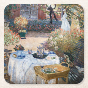Claude Monet - Das Mittagessen, dekorative Tafel Rechteckiger Pappuntersetzer