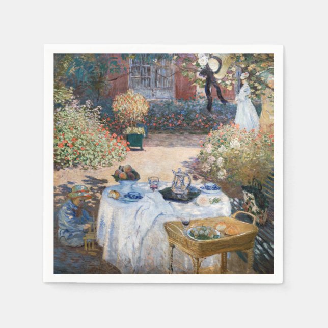 Claude Monet - Das Mittagessen, dekorative Tafel Serviette (Vorderseite)