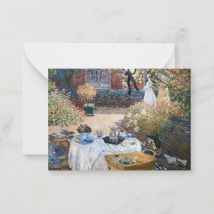 Claude Monet - Das Mittagessen, dekoratives Paneel Mitteilungskarte