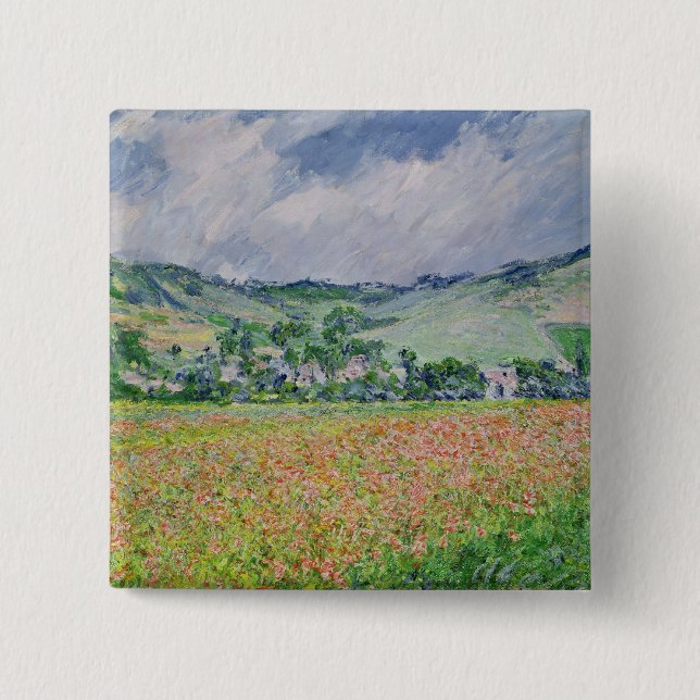 Claude Monet | das Mohnblumen-Feld nahe Giverny, Button (Vorderseite)