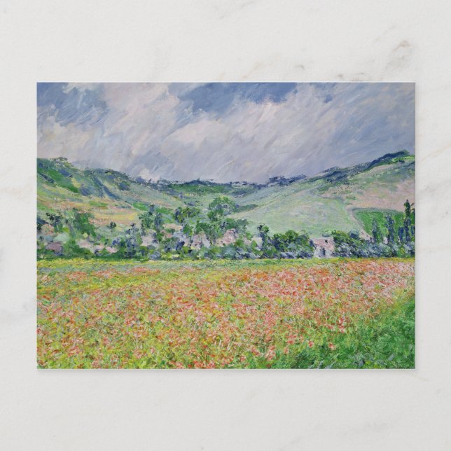 Claude Monet | das Mohnblumen-Feld nahe Giverny, Postkarte (Vorderseite)