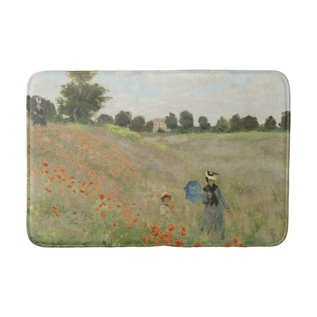 Claude Monet Das Mohnfeld bei Argenteuil Kunst Badematte (Vorderseite)