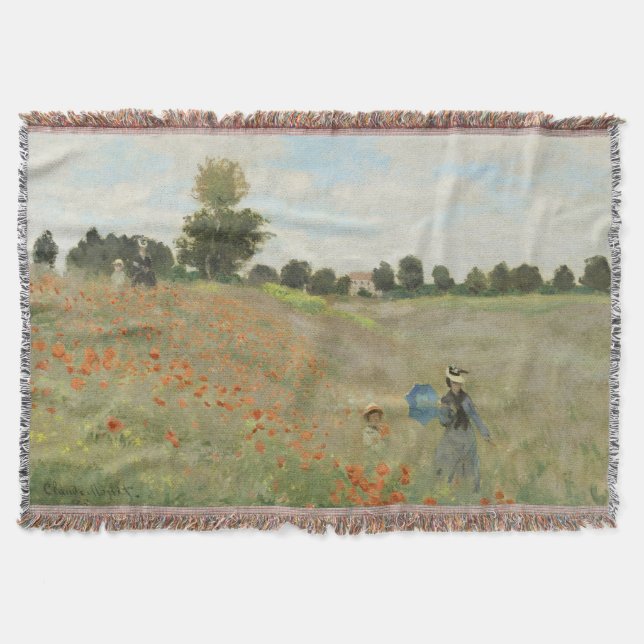 Claude Monet Das Mohnfeld bei Argenteuil Kunst Decke (Vorderseite)