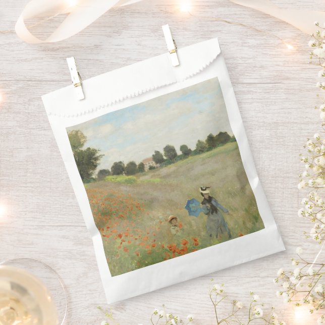 Claude Monet Das Mohnfeld bei Argenteuil Kunst Geschenktütchen (Ausgeschnitten)