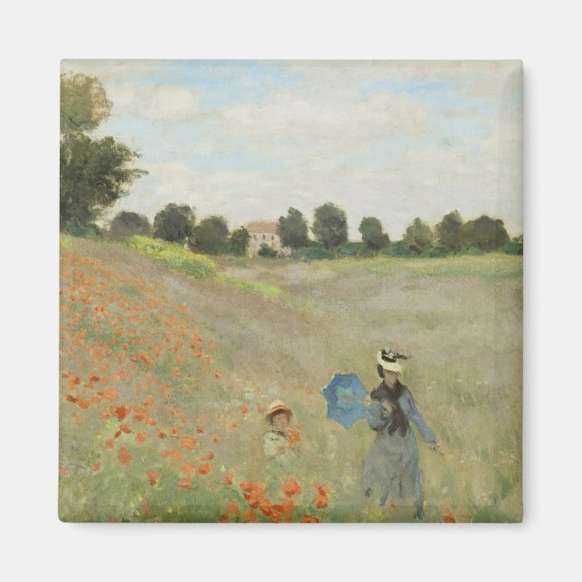 Claude Monet Das Mohnfeld bei Argenteuil Kunst Magnet (Vorne)