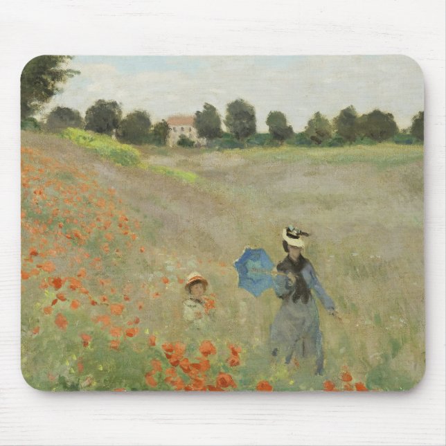 Claude Monet Das Mohnfeld bei Argenteuil Kunst Mousepad (Vorne)