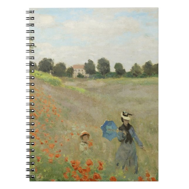 Claude Monet Das Mohnfeld bei Argenteuil Kunst Notizblock (Vorderseite)