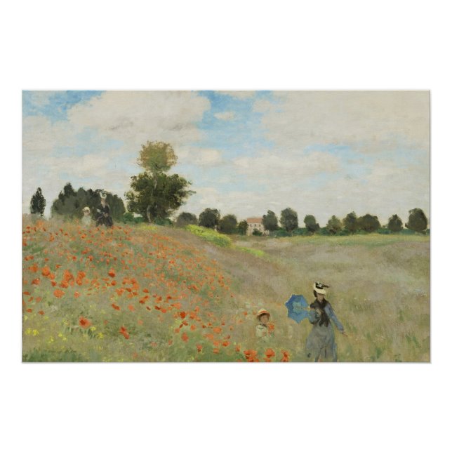 Claude Monet Das Mohnfeld bei Argenteuil Kunst Poster (Vorderseite)