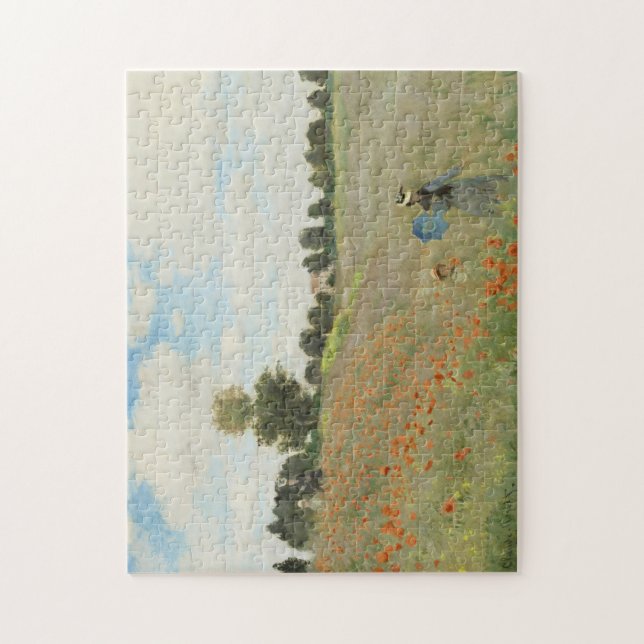 Claude Monet Das Mohnfeld bei Argenteuil Kunst Puzzle (Vertikal)