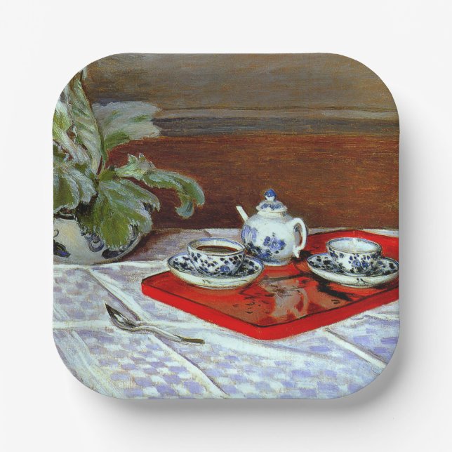Claude Monet - Das Teeservice, Pappteller (Vorderseite)