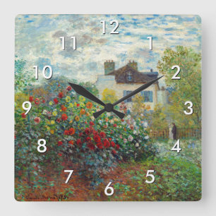 Claude Monet - Der argentinische Künstlergarten Quadratische Wanduhr