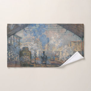 Claude Monet - Der Bahnhof Saint-Lazare Badhandtuch Set