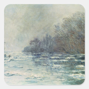 Claude Monet   der Bruch oben bei Vetheuil, c.1883 Quadratischer Aufkleber