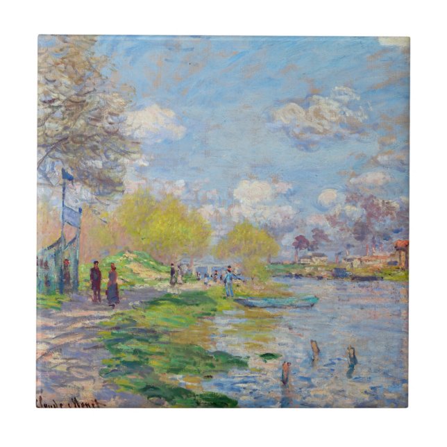 Claude Monet - Der Frühling der Seine Fliese (Vorderseite)