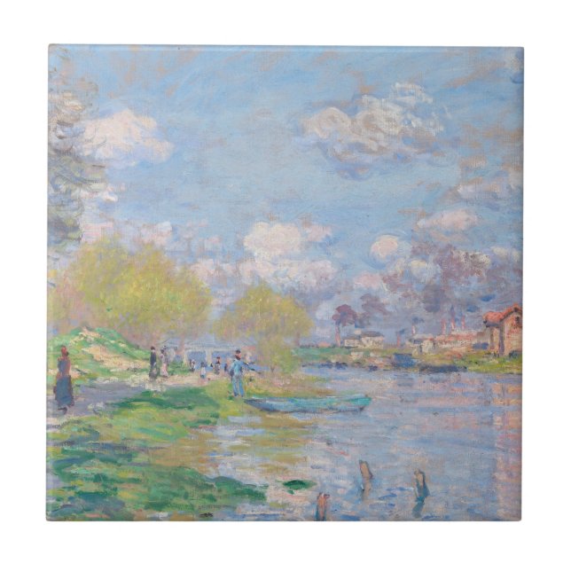 Claude Monet - Der Frühling der Seine Fliese (Vorderseite)
