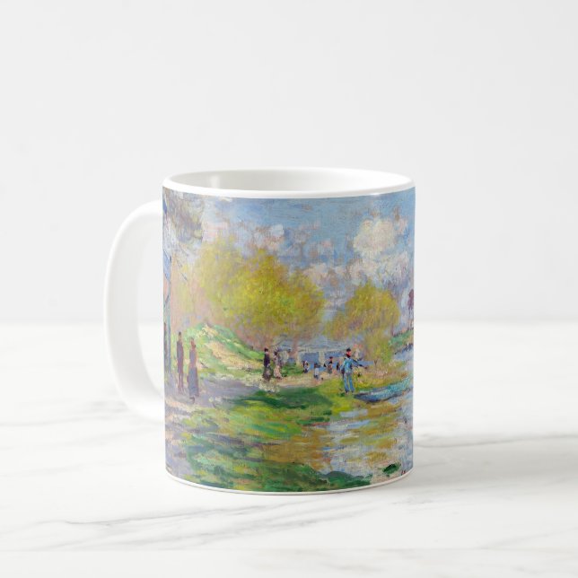 Claude Monet - Der Frühling der Seine Kaffeetasse (Vorderseite Links)