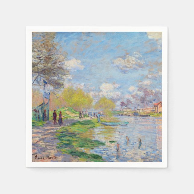 Claude Monet - Der Frühling der Seine Serviette (Vorderseite)