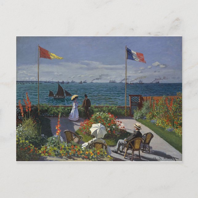 Claude Monet - Der Garten bei Sainte Adresse Art Postkarte (Vorderseite)