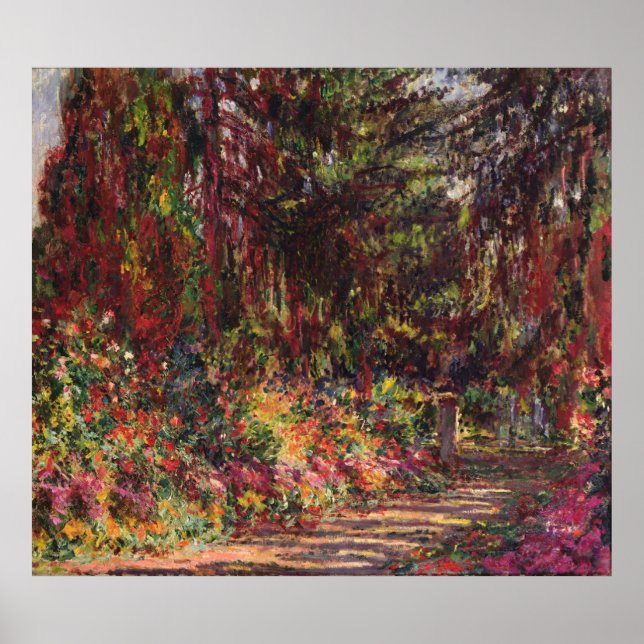 Claude Monet | Der Gartenweg von Giverny Poster (Vorne)