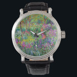 Claude Monet: Der Iris-Garten in Giverny Armbanduhr<br><div class="desc">Eine farbenfrohe klassische Uhr mit dem Iris-Garten in Giverny,  gemalt vom französischen Impressionisten Claude Monet.</div>