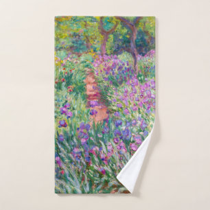 Claude Monet - Der Iris-Garten in Giverny Badhandtuch Set