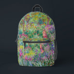 Claude Monet - Der Iris-Garten in Giverny Bedruckter Rucksack<br><div class="desc">The Iris Garden at Giverny / The Artist's Garden at Giverny - Claude Monet,  1899-1900</div>