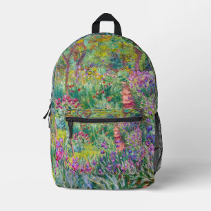 Claude Monet - Der Iris-Garten in Giverny Bedruckter Rucksack