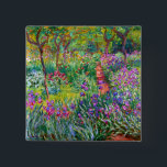 Claude Monet: Der Iris-Garten in Giverny Button<br><div class="desc">Ein farbenfroher klassischer Knopf mit dem Iris-Garten in Giverny,  gemalt vom französischen Impressionisten Claude Monet.</div>