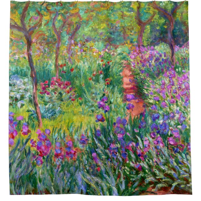 Claude Monet: Der Iris-Garten in Giverny Duschvorhang (Vorderseite)