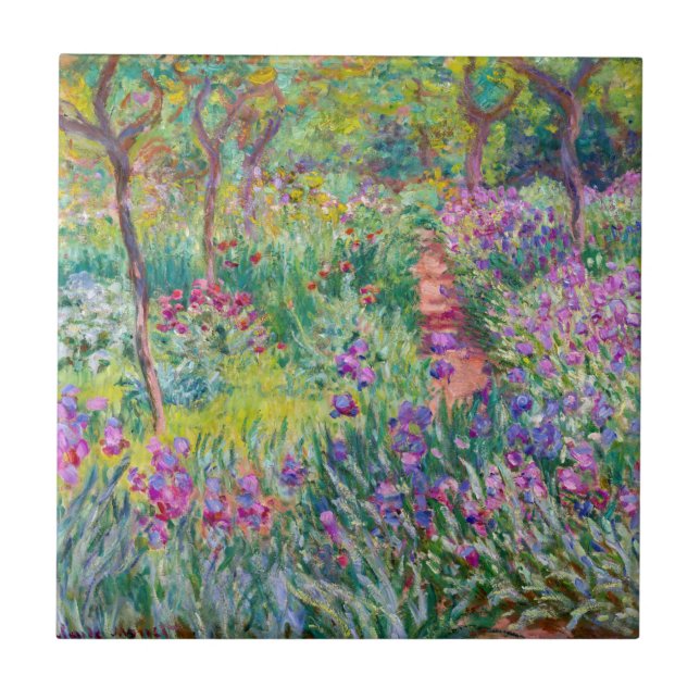 Claude Monet - Der Iris-Garten in Giverny Fliese (Vorderseite)