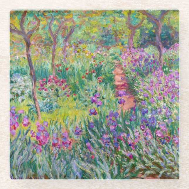 Claude Monet - Der Iris-Garten in Giverny Glasuntersetzer (Vorderseite)