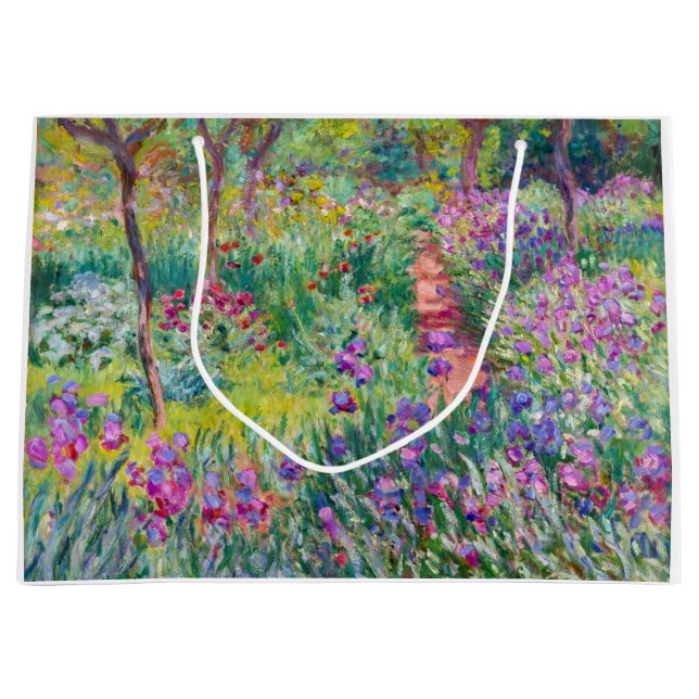 Claude Monet - Der Iris-Garten in Giverny Große Geschenktüte (Vorderseite)