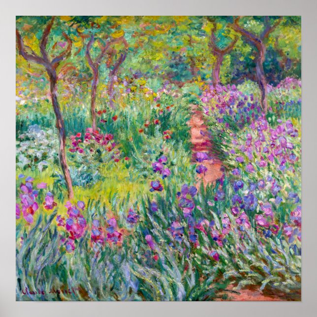Claude Monet - Der Iris-Garten in Giverny Poster (Vorne)